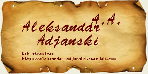 Aleksandar Ađanski vizit kartica